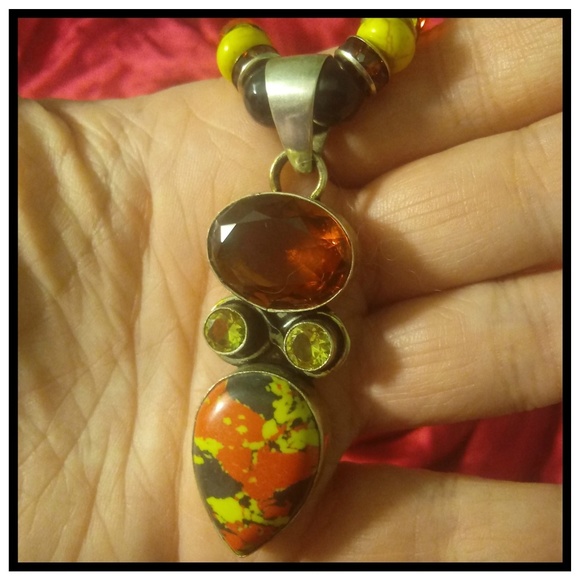 Citrine Topaz Jasper Necklace - Picture 3 of 6